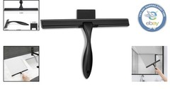 12-Inch Shower Squeegee with Ergonomic Stainless Steel Handle – Black