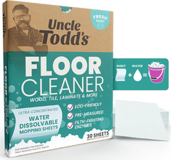 Ultra Concentrated Floor Cleaner for Mopping: 30 Natural, 100% Dissolvable Sheet