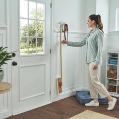 Harper Microfiber Flat Mop Bamboo Handle Hanging Loop Refill Pad 12.8 in. Wide