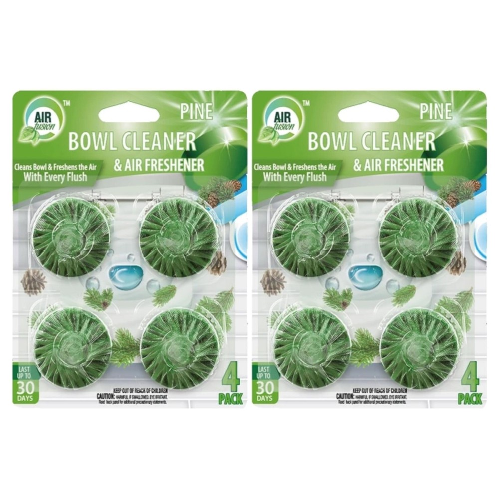 8 Count Pine (Green) Toilet Bowl Cleaner & Air Freshener – Lasts 30 Days