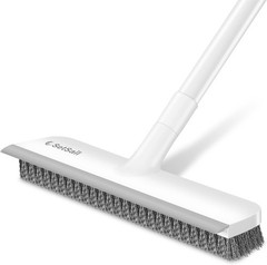48″ Adjustable Long Handle Floor Scrub Brush 2-in-1 Scraper and Stiff Bristle