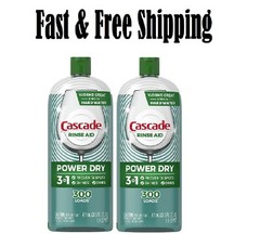 Cascade Rinse Aid Platinum Dishwasher Rinse Agent, Regular Scent 30.5 Fl Oz -2pk