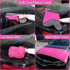 Pink Car Detailing Cleaning Kit, Car Wash Kit, Car Accessories for Women Pink