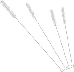 Luxury Straw Cleaning Brush Set – Nylon Bristles, Stainless Steel Handles, 4 pcs