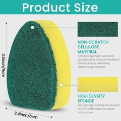 Effortless Cleaning with Non-Scratch Dishwand Kit – 9 Durable Sponge Refills