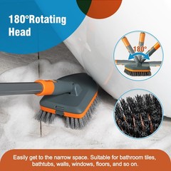Floor Scrub Brush Tile Tub Scrubber Brush with 4 Different Cleaning Heads, Sh…