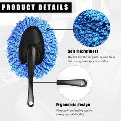 Car Dash Duster Brush Soft Microfiber Car Cleaning Brush with Anti Skid Handle