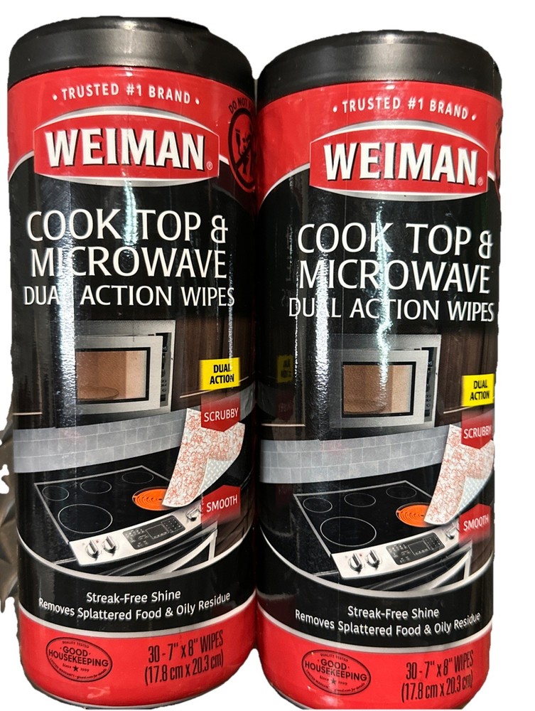 💪(2pk) Weiman Cooktop & Microwave Cleaning Wipes – 60 Count