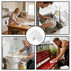 12PCS White Non Woven Pads & Non Scratch Scrubbing Pads 4×6 Inch Light Duty S…