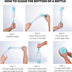 3-Pack 16″ Long Bottle Cleaning Brushes Narrow Neck Beer Wine Thermos (64 chars)