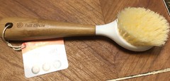 Full Circle Be Good Kitchen Dish Brush With Bamboo Handle, Single Brush, White