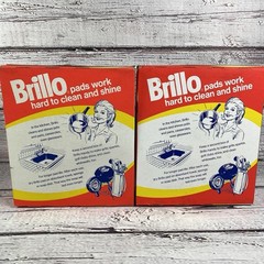 Brillo Steel Wool Soap Pads Lot of 2 Boxes 18 Pads per Box Vintage 70s Unopened