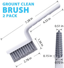 Grout Cleaner Brush V Shape, Stiff Grout Cleaning Brushes for Tile Floor, Handhe