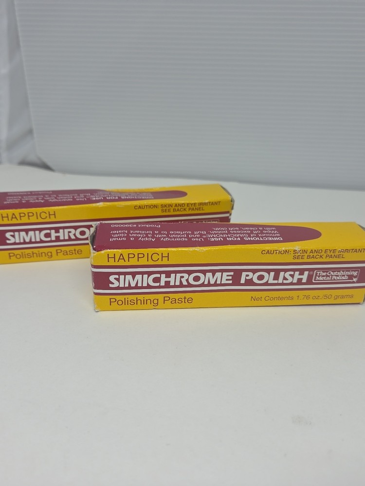 Simichrome All Metal Polish Tube with Polishing Cloth 1.76 Oz TWO Tubes