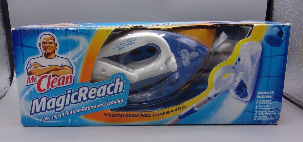 Mr Clean Magic Reach Bathroom Cleaning Tool Starter Kit -Detachable Pole -New