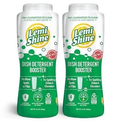 Lemi Shine Dish Detergent Booster 24oz 2 Pack Hard Water Stain Remover Cleaner
