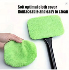 Car Interior Windshield Cleaner Telescopic Window Glass Wiper Microfiber Pads