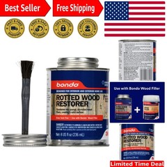 8 oz Bondo Rotted Wood Restorer – Quick Drying, Stainable & Paintable Formula
