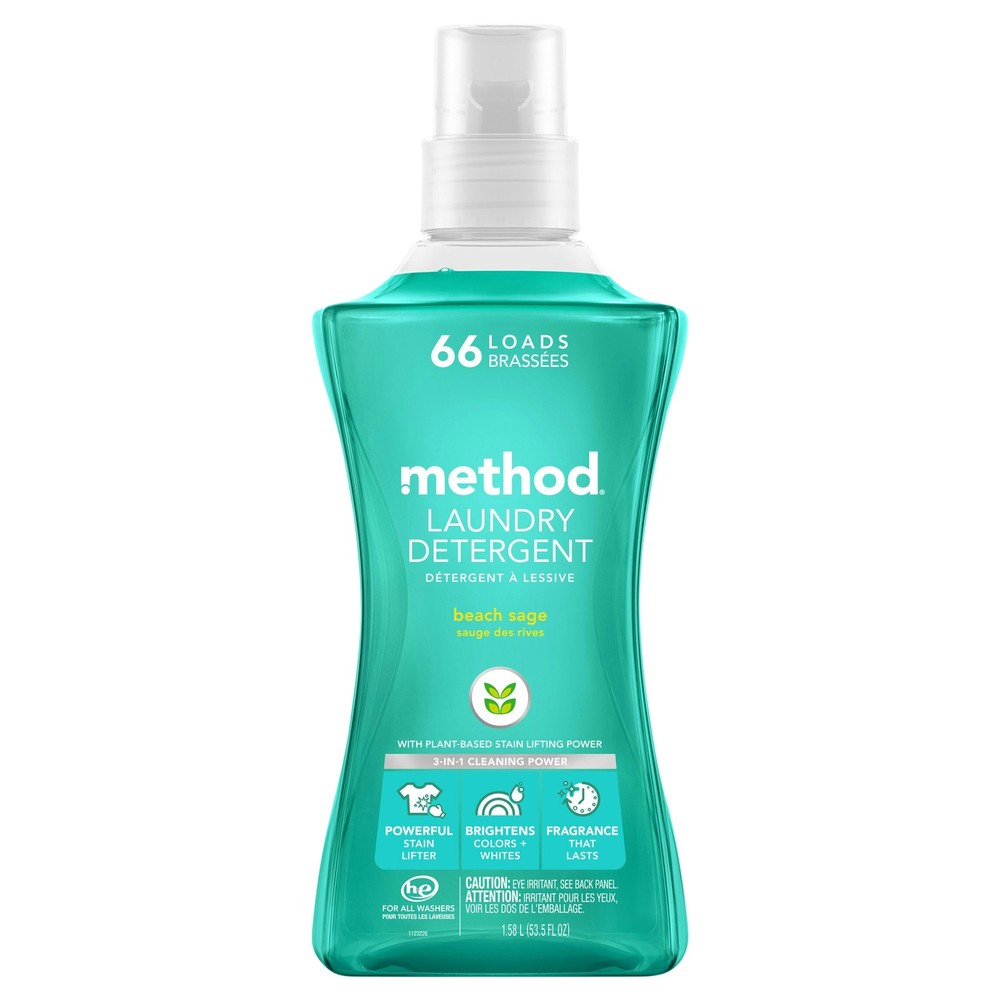 Method Home Care Laundry Detergent Beach Sage 53.5 fl oz (Pack of 4)