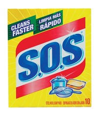 S.O.S Heavy Duty Steel Wool Pads For Multi-Purpose 5.50 in. L 10 pk