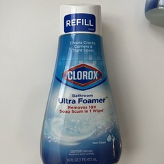 Clorox Bathroom Ultra Foamer, Cleaner Spray Refill, Rain Clean, 16oz Lot Of 3