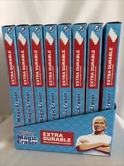 1-case 8-4packs Mr. Clean Extra Durable Magic Eraser 80% Less Scrubbing 32-pads