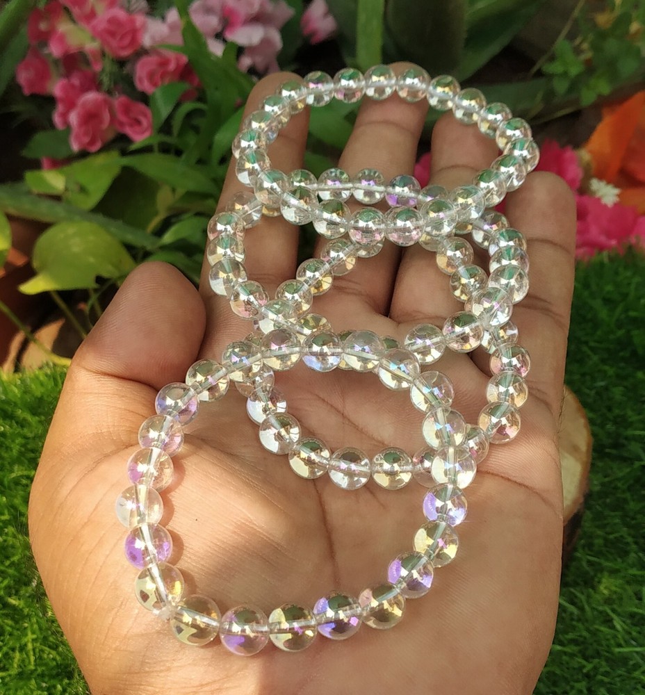 Angel Protection Bracelet – Aura Quartz Beaded Bracelet for Energy Healing