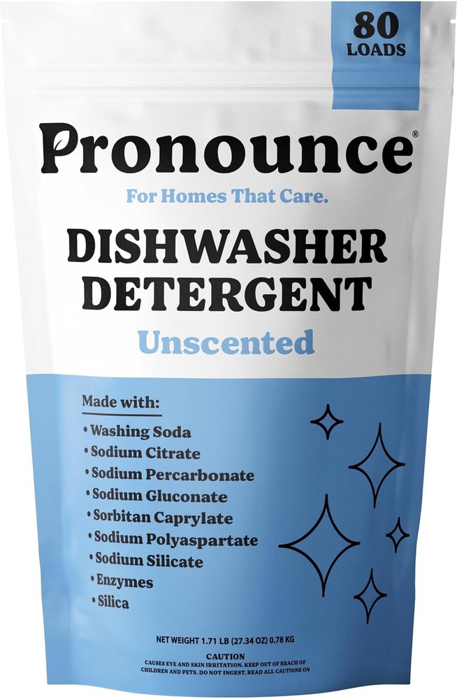 Pronounce Dishwasher Detergent Powder 80 Loads Unscented