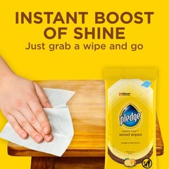 Pledge Expert Care Enhancing Wood Wipes, Lemon Scent, 24 24 Count (Pack of 1)