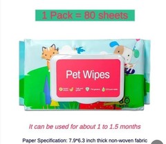 Dog And Cat Wet Wipes, Fragrance Free, Plant.based SKIP THE BATH Gentle Cleansin