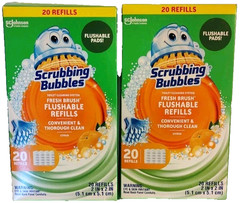 New SCRUBBING BUBBLES Toilet Cleaning Flushable Refills Citrus Scent 2 Twin Pack
