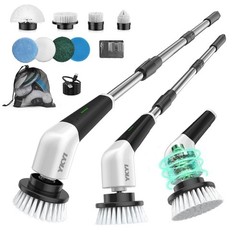 YKYI YKYI-8051B Cordless Electric Spin Scrubber 8 Replaceable Heads Extension