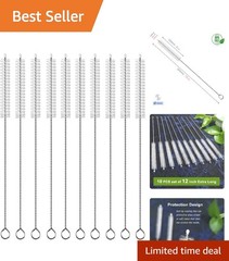 Extra Wide 12mm Straw Cleaner – 10-Piece Durable Brush Set for All Straws