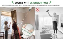 Microfiber Feather Duster Cleaning Extra Long Extendable Ceiling Fan Brush Pole