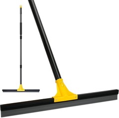 Floor Squeegee for Concrete and Tile Cleaning, 24” Rubber Wiper Broom, Large He