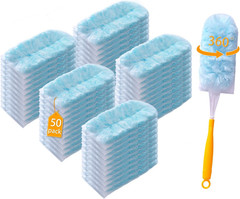 50 Count Duster Refills for Swiffer Dusters with 2 Handle, 360° Heavy Duty Duste