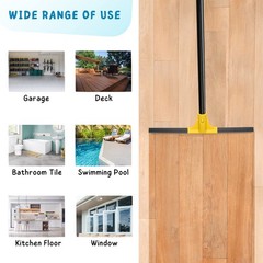 Squeegee Broom for Floor, 18” Heavy Duty Rubber Wiper with 60” Long Handle …