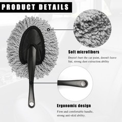 Car Dash Duster Brush, Super Soft Microfiber Multi-Functional Car Cleaning