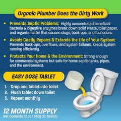 Septic Tank Cleaner Treatment, Bacteria x Natural Enzyme Flushable Bio Tabs, …