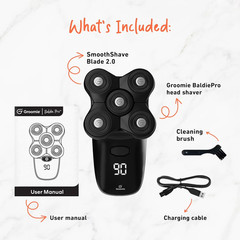 Groomie Cordless BaldiePro Electric Shaver Type Head Grooming Starter Kit