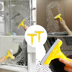 2Pcs Flexible Silicone Squeegee Shower Car Window Glass Door Wiper Cleaner Brush