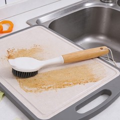 2 Pcs Non-stick Pan Brush Kitchen Sink Dishwashing Bamboo Bowl Cleaning