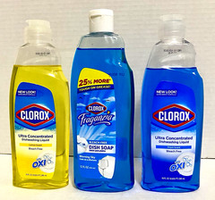 3 CLOROX DISHWASHING LIQUID -2 Ultra Concentrated 10 oz & 1 Fraganzia 12 oz.