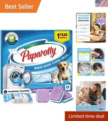 Washing Machine Cleaner Tablets – 24 Pack for a 12 Supply. Formulated for