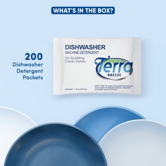 Terra Breeze Automatic Dishwasher Detergent Powder – 1.5 oz Packets (200 packs)