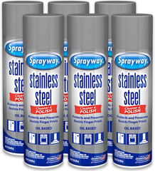 6 Pack Stainless Steel Cleaner Spray 15oz Oil-Based Cleans & Polishes