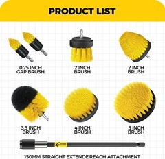 Versatile 8-Piece Drill Brush Attachments for Deep Cleaning Bathroom & Tile