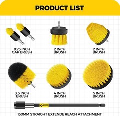 8 Piece Drill Brush Attachments Set, Power Scrubber with Extend Long Attachme…