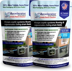 2-Pack Value BUNDLE of Drain Field Cleaner Tablets by Dr Pooper. Clears Septic T