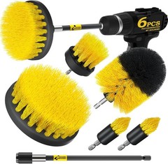 10-Piece Drill Brush Set, Power Scrubber Attachments for Cleaning, Yellow